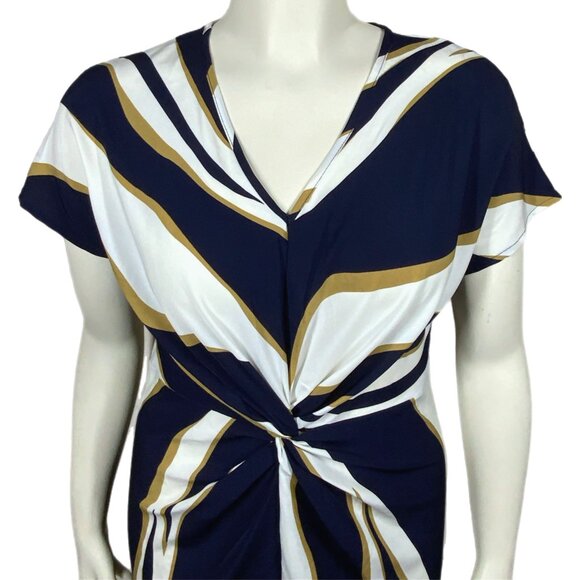 NWT Emery Rose by SHEIN Colorblock Twist Front Batwing Front Split Hem Dress XL - Picture 3 of 11